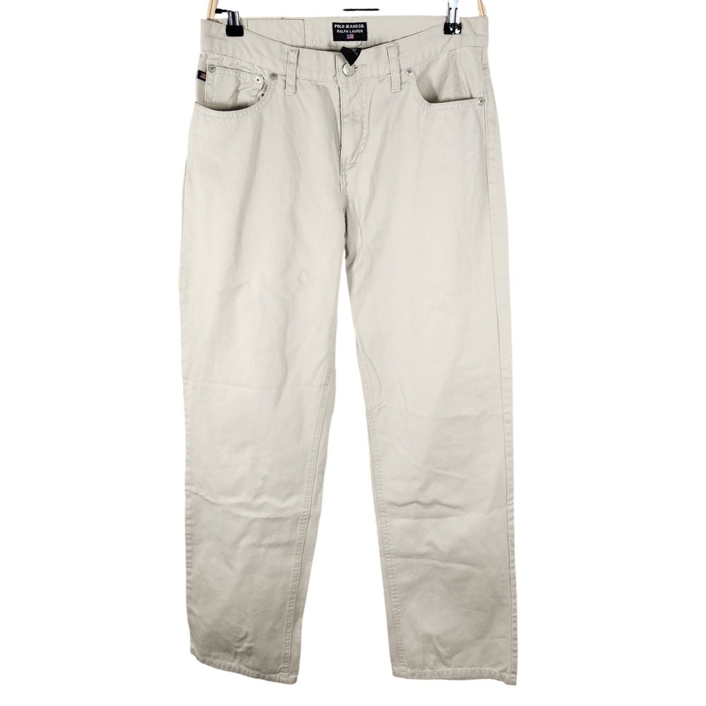 Ralph Lauren Polo Jeans Co. Womens Khaki‎ Beige Pants Size 8 100% Cotton